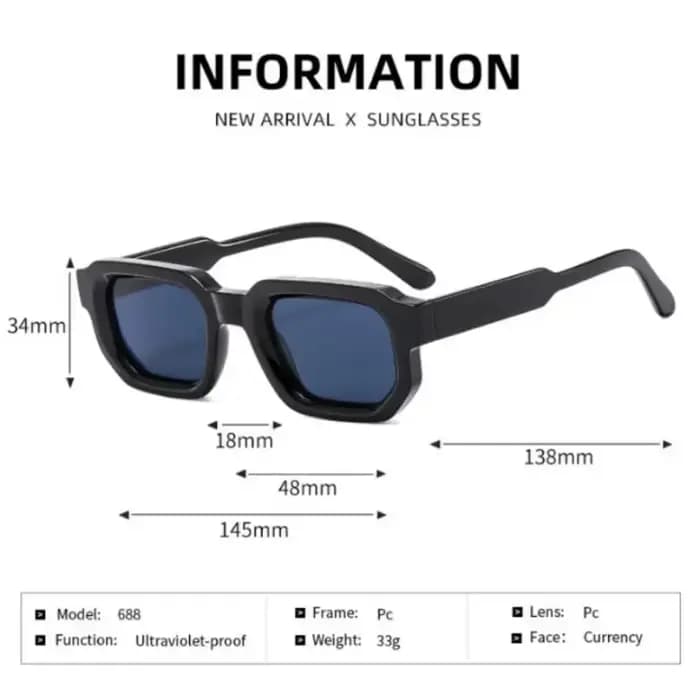 Ensemble combiné pour homme, lunettes de mode neuves, lunettes carrées rétro, décoration, personnalité tendance, adaptées à un usage quotidien