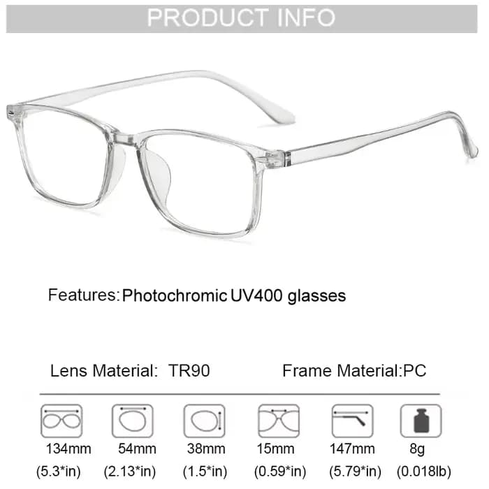 Lunettes photochromiques caméléon pour hommes et femmes