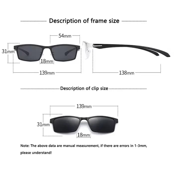 Lunettes de soleil magnétiques à Clip pour hommes