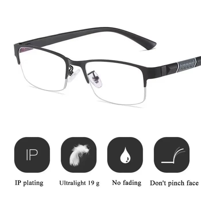 Lunettes de lecture rétro pour hommes, lunettes d'hypermétropie, anti-lumière bleue, affaires, 0 + 1