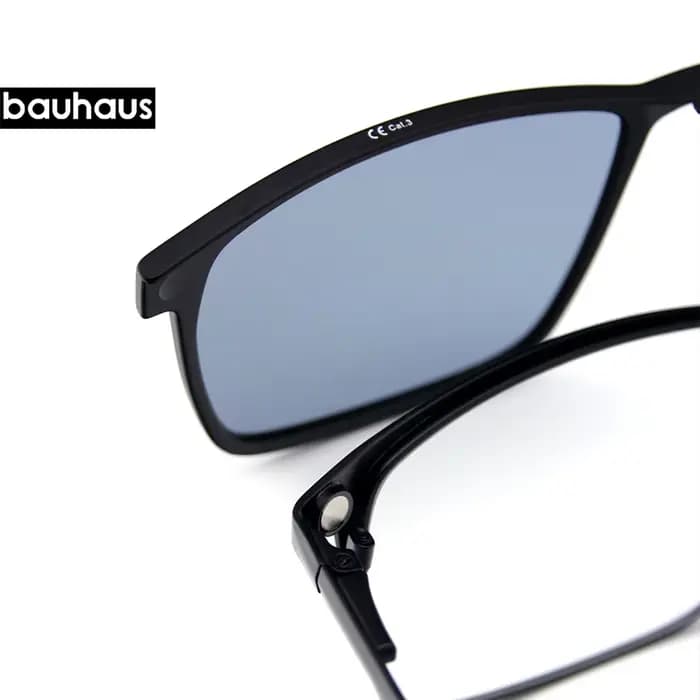 Lunettes à clip magnétique polarisées pour hommes, lunettes carrées rétro, cadre optique pour contre