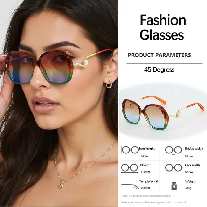 Lunettes de soleil polygonales à bords larges pour femmes