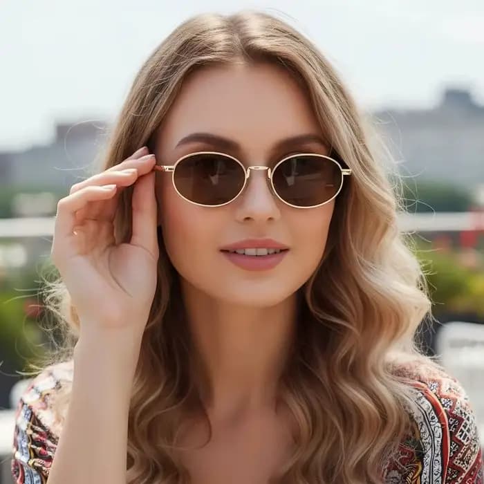 Lunettes de soleil Steampunk ovales et petites