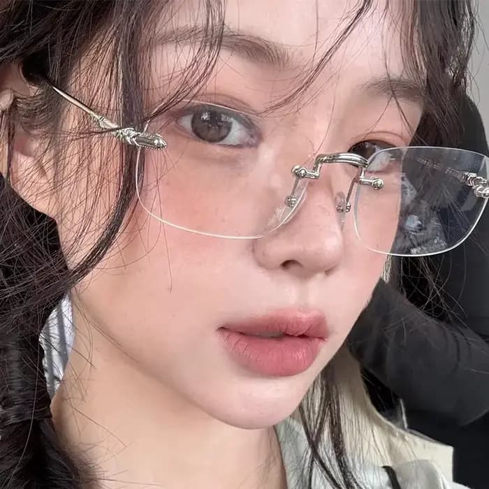 Lunettes sans monture Harajuku pour femmes