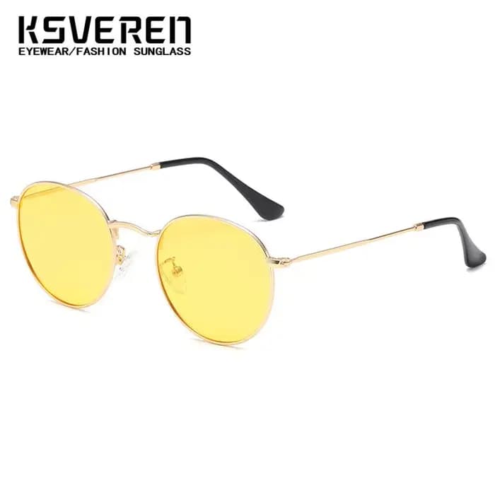Lunettes de soleil rondes en métal teinté pour myopie