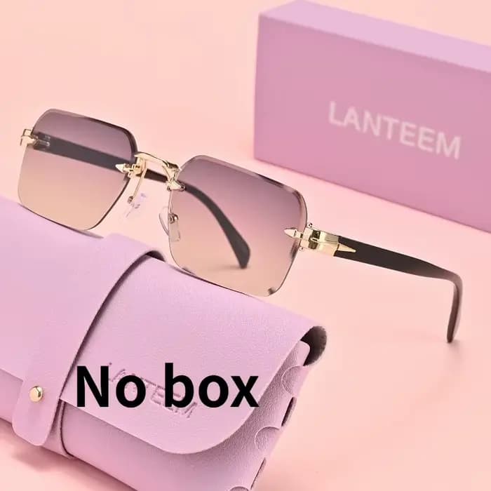 Lunettes carrées sans monture unisexes et tendance, confortables à porter et adaptées aux tenues quo
