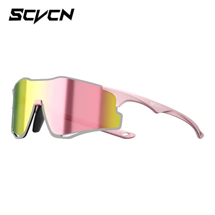 Lunettes de soleil de course légères SCVCN pour hommes, lunettes de cyclisme photochromiques UV400,