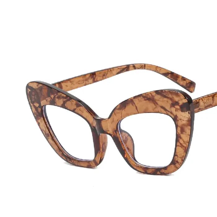 Oeil de chat Anti lumière bleue monture de lunettes femmes surdimensionné Vintage clair lentille léopard