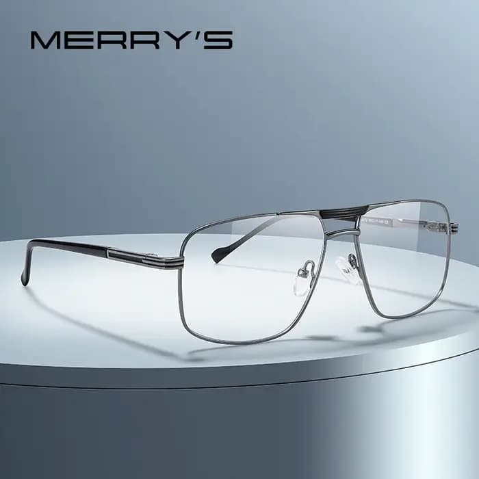 MERRYS DESIGN hommes classique carré lunettes optique cadre de luxe Double pont lunettes de Prescrip