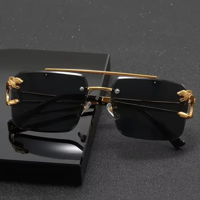 Lunettes de soleil vintage de luxe dorées