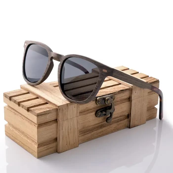 Lunettes de soleil tendance en bois de noyer pour femmes et hommes