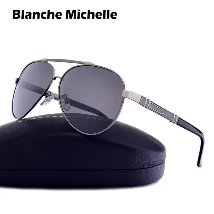 Blanche Michelle Pilot lunettes De soleil polarisées hommes 2025 marque miroir