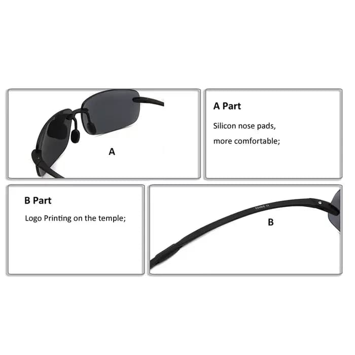 Lunettes de soleil carrées TR90 pour homme et femme