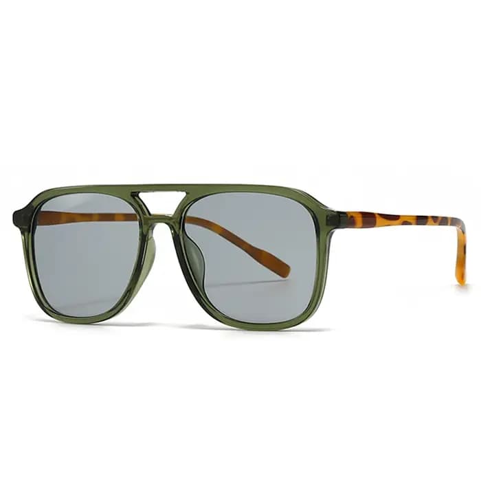 Buc& EI-Lunettes de soleil carrées rétro à double pont pour hommes et femmes