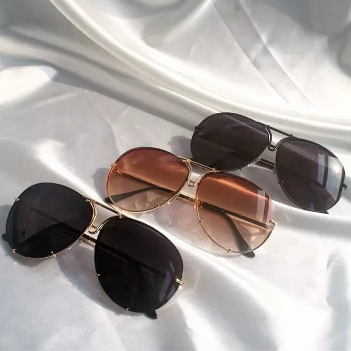 Nouveau pilote lunettes de soleil femmes surdimensionné luxe clair bleu