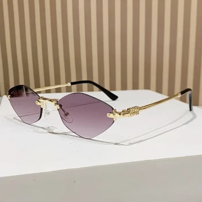 Lunettes de soleil en diamant élégantes sans cadre