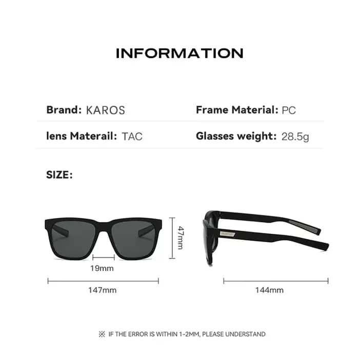KAROS Lunettes de soleil polarisées tendance pour hommes et femmes
