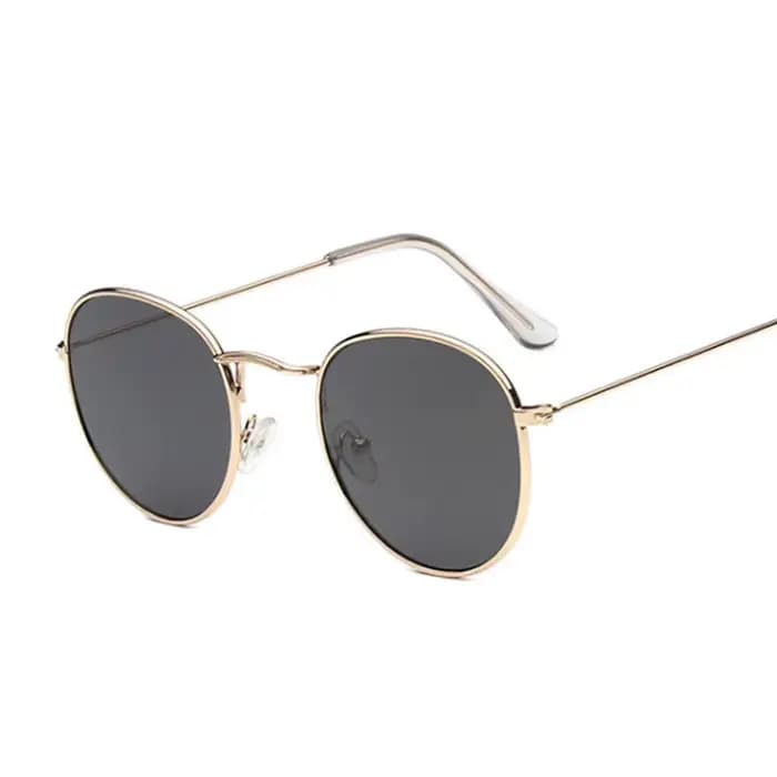 Lunettes de soleil rondes classiques Femme marque de mode Designer miroir en métal