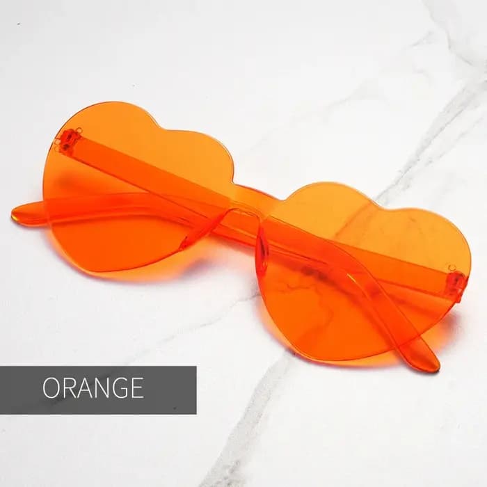 1/3/12/20 pièces lunettes coeur lunettes de soleil amour lunettes de soleil couleur gelée sans cadre en forme de coeur une pièce lunettes couleur éblouissante