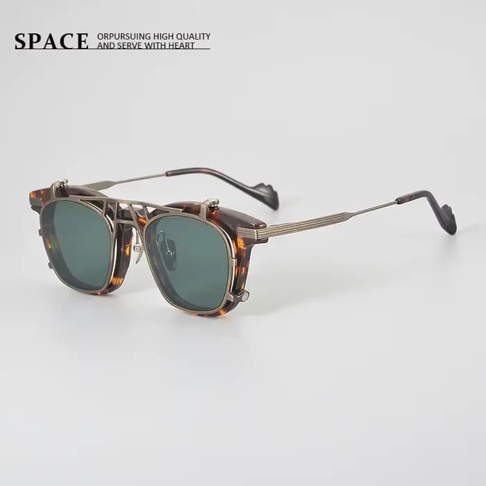 Lunettes de soleil magnétiques carrées rétro faites à la main SYB