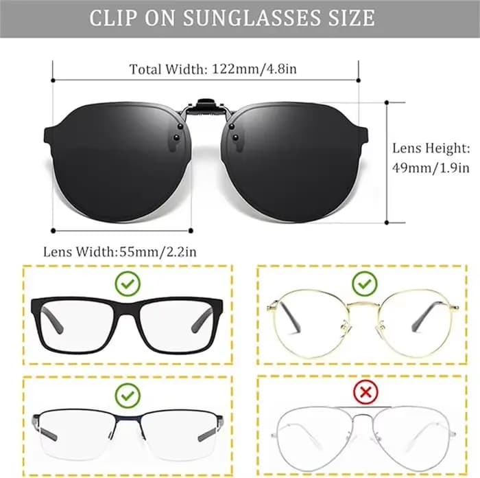 VIVIBEE Flip Up Clip sur lunettes de soleil polarisées hommes conduite femmes pêche UV400 Vision noc