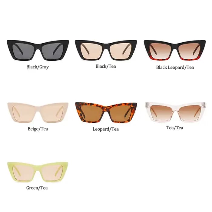 Lunettes de soleil œil de chat noir pour femmes