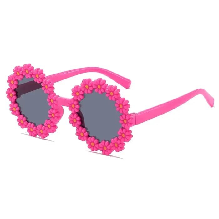 Lunettes de soleil rondes à fleurs pour enfants