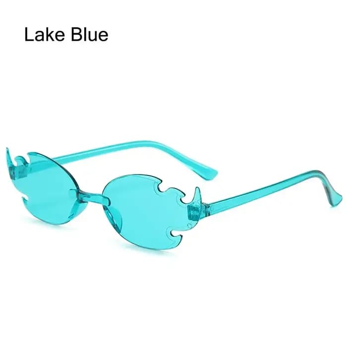 Lunettes de soleil tendance sans bords en forme de flamme