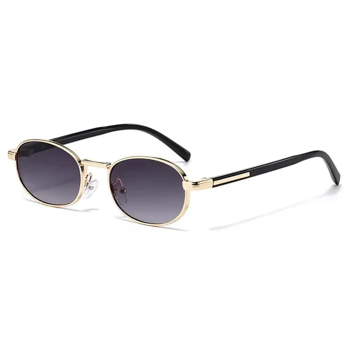 Lunettes de soleil ovales Vintage en métal pour hommes et femmes