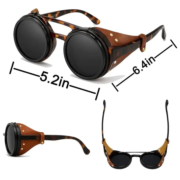 Lunettes de soleil à gradation réglable ND9 faites à la main rétro Punk rondes pour hommes pêche en
