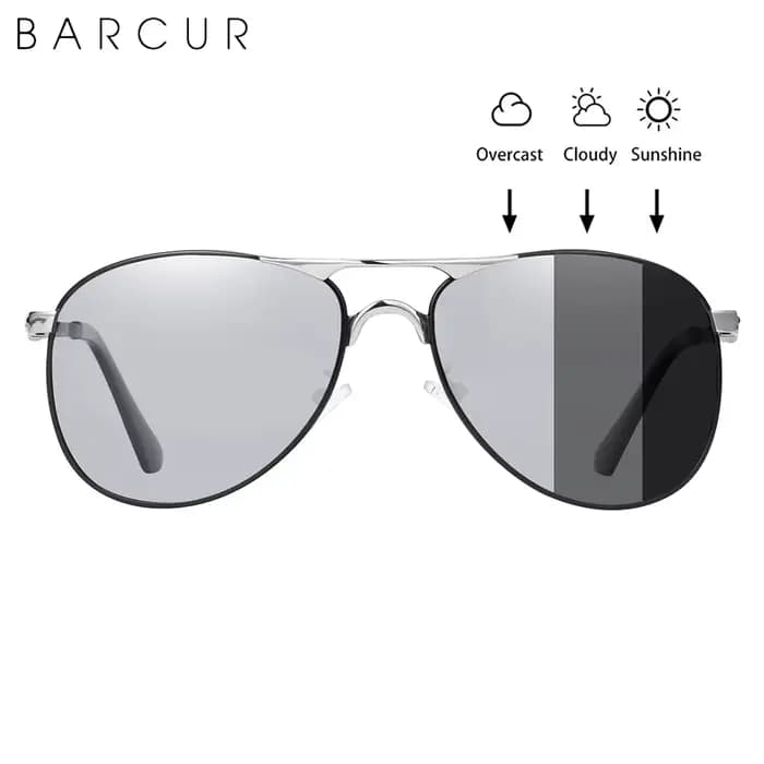 BARCUR – lunettes de soleil photochromiques pour hommes, polarisées, de marque, de styliste, pour la
