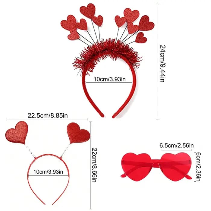 1/2 pièces saint valentin décoration paillettes coeur bandeau lunettes de soleil anniversaire de mariage fête d'anniversaire décor Photo stand accessoires