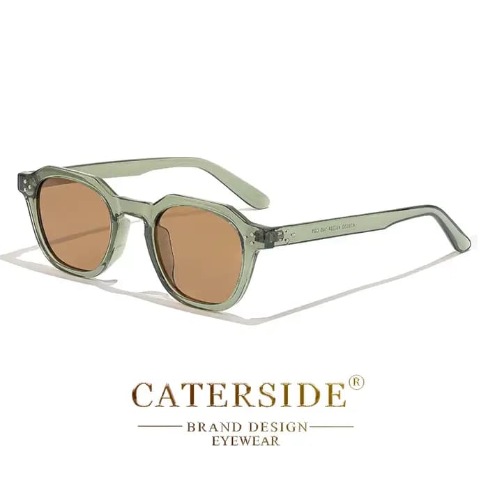 CATERSIDE rétro lunettes de soleil polarisées hommes ultraléger TR90 cadre polygone lunettes de sole