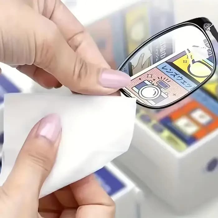 100/200 pièces lingettes jetables pour le nettoyage des lentilles