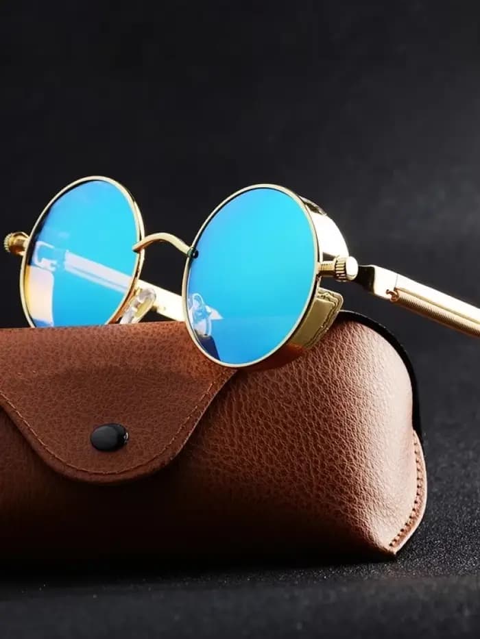 Lunettes de soleil steampunk en métal pour hommes et femmes