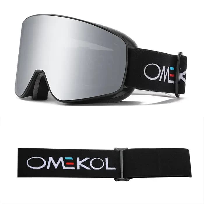 OMEKOL flambant neuf Double couche Anti-buée lunettes de Ski motoneige