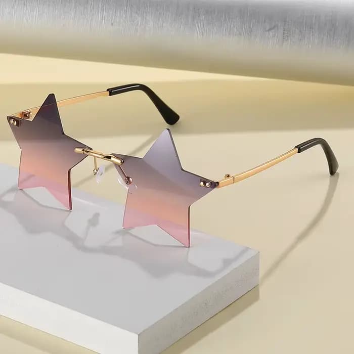 Lunettes de soleil sans monture en forme d'étoile