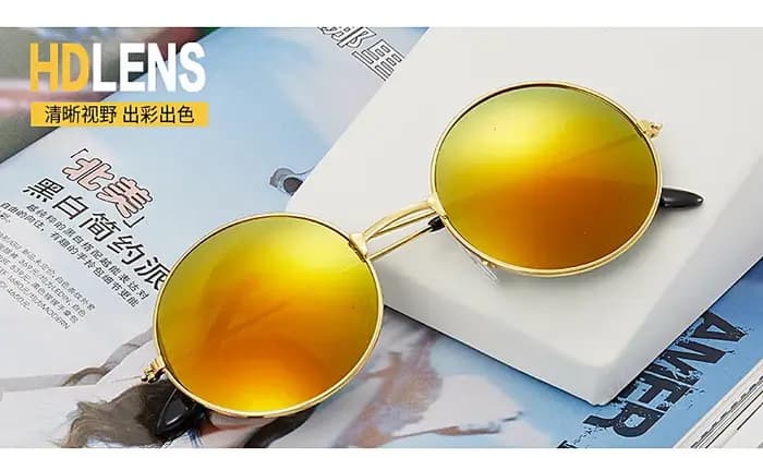 Lunettes de soleil Hippie rondes rétro pour femmes et hommes