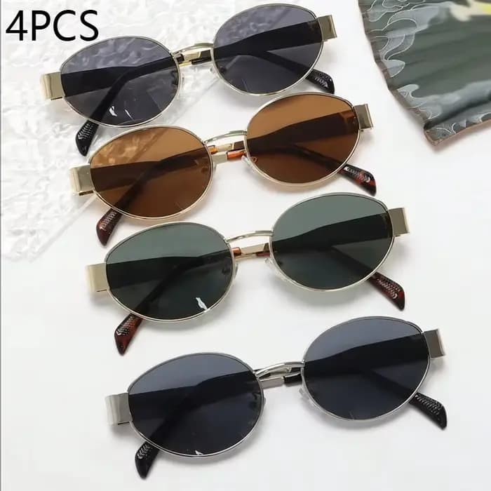 Lunettes de personnalité ovales en métal