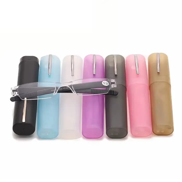 Porte-stylo lunettes de lecture transparentes lentille en résine ultralégère en plastique presbytie