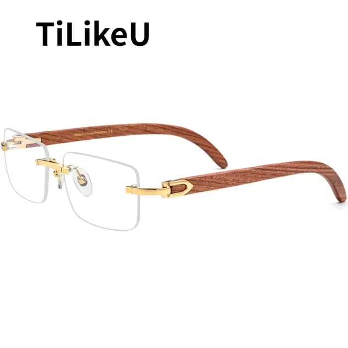 Monture de lunettes en bois marron Vintage de haute qualité