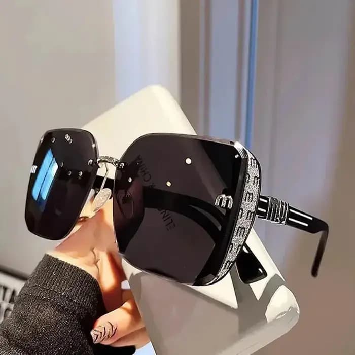 QVQV Lunettes de soleil carrées de luxe pour femmes, de haute qualité, avec lettres, style vintage, tendance, pour la conduite, Gafas De Sol