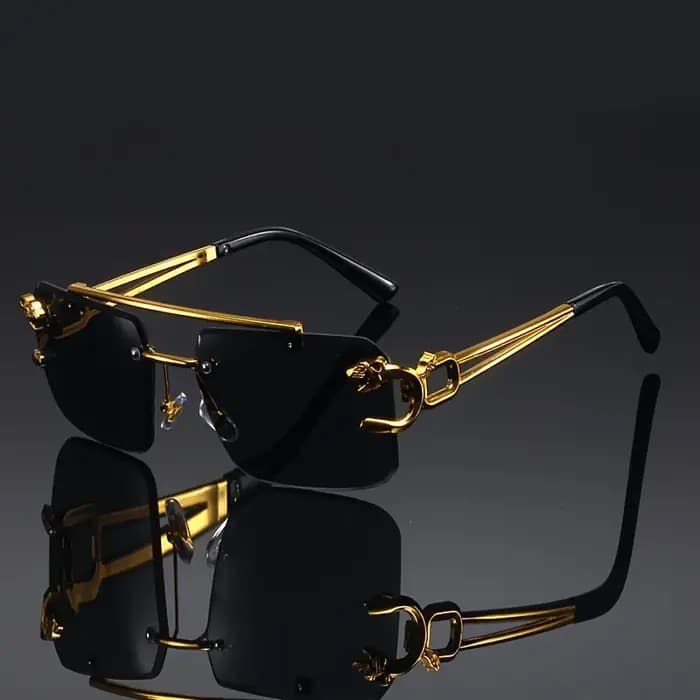 Lunettes de soleil vintage de luxe dorées