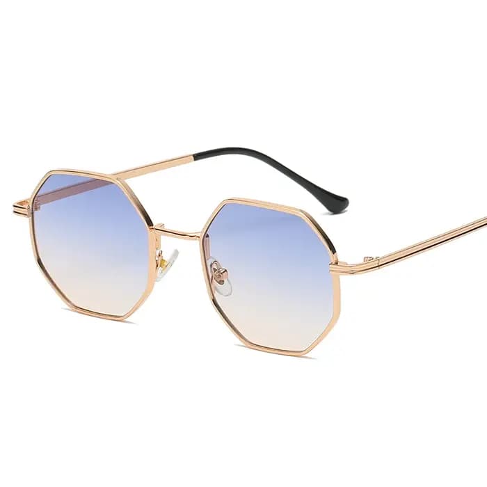 Lunettes de soleil polygonales en métal