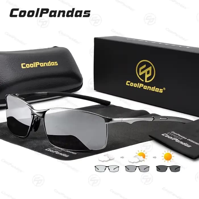 Cooldarer-Lunettes de soleil polarisées photochromiques pour hommes et femmes, classiques, carrées,