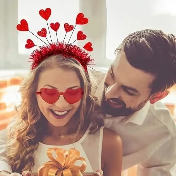 1/2 pièces saint valentin décoration paillettes coeur bandeau lunettes de soleil anniversaire de mariage fête d'anniversaire décor Photo stand accessoires