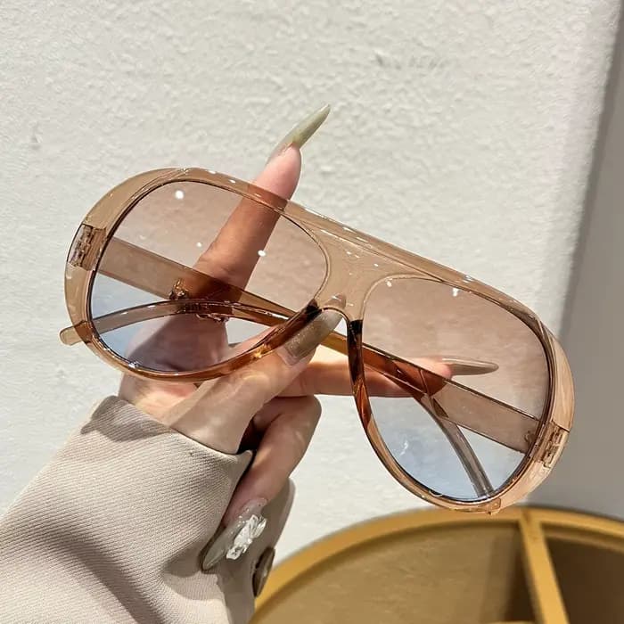 Nouvelles Lunettes de Soleil Vintage Grand Pilote Rondes pour Hommes et Femmes