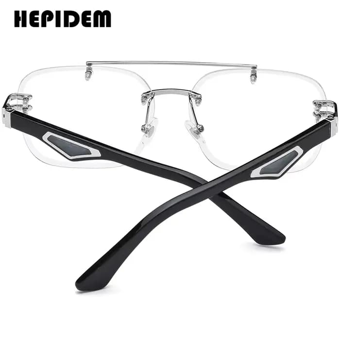HEPIDEM lunettes en corne de buffle hommes 2025 nouvelle marque de luxe Design sans monture sans cadre grand