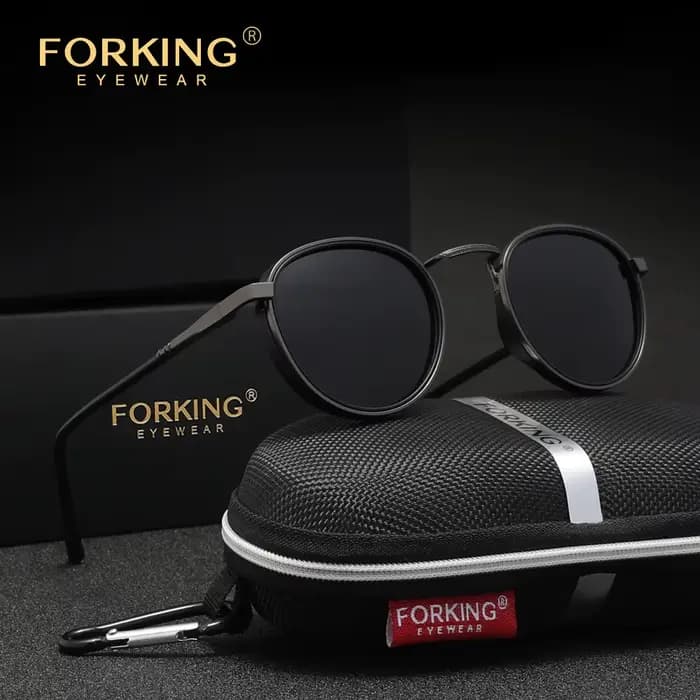 FORKING – lunettes de soleil rétro à monture ronde pour hommes, polarisées, protection UV400, access