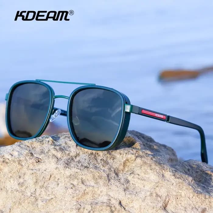 KDEAM lunettes de soleil pour hommes d'affaires formelles polarisées TR90 matériau de haute qualité